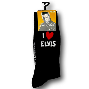 3/$20 Elvis Presley "I ❤️ ELVIS" Funny Novelty Crew Socks - NWT